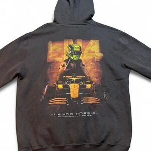 Hollister McLaren F1 Lando Norris LN4 Hoodie XS Charcoal Grey Streetwear Moto
